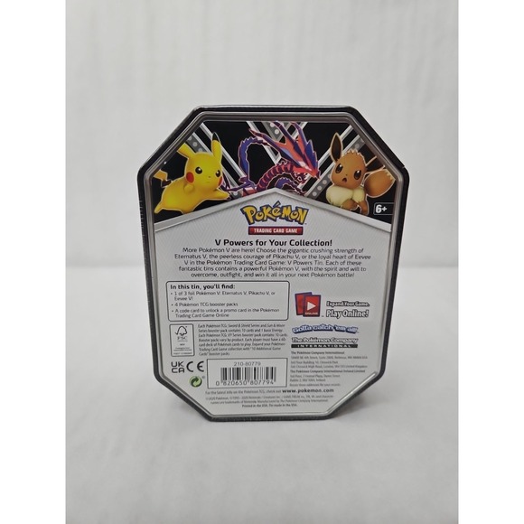 2020 Nintendo Pokémon V‎ Powers Tin Trading Card Game Pikachu V Tin - Picture 3 of 5